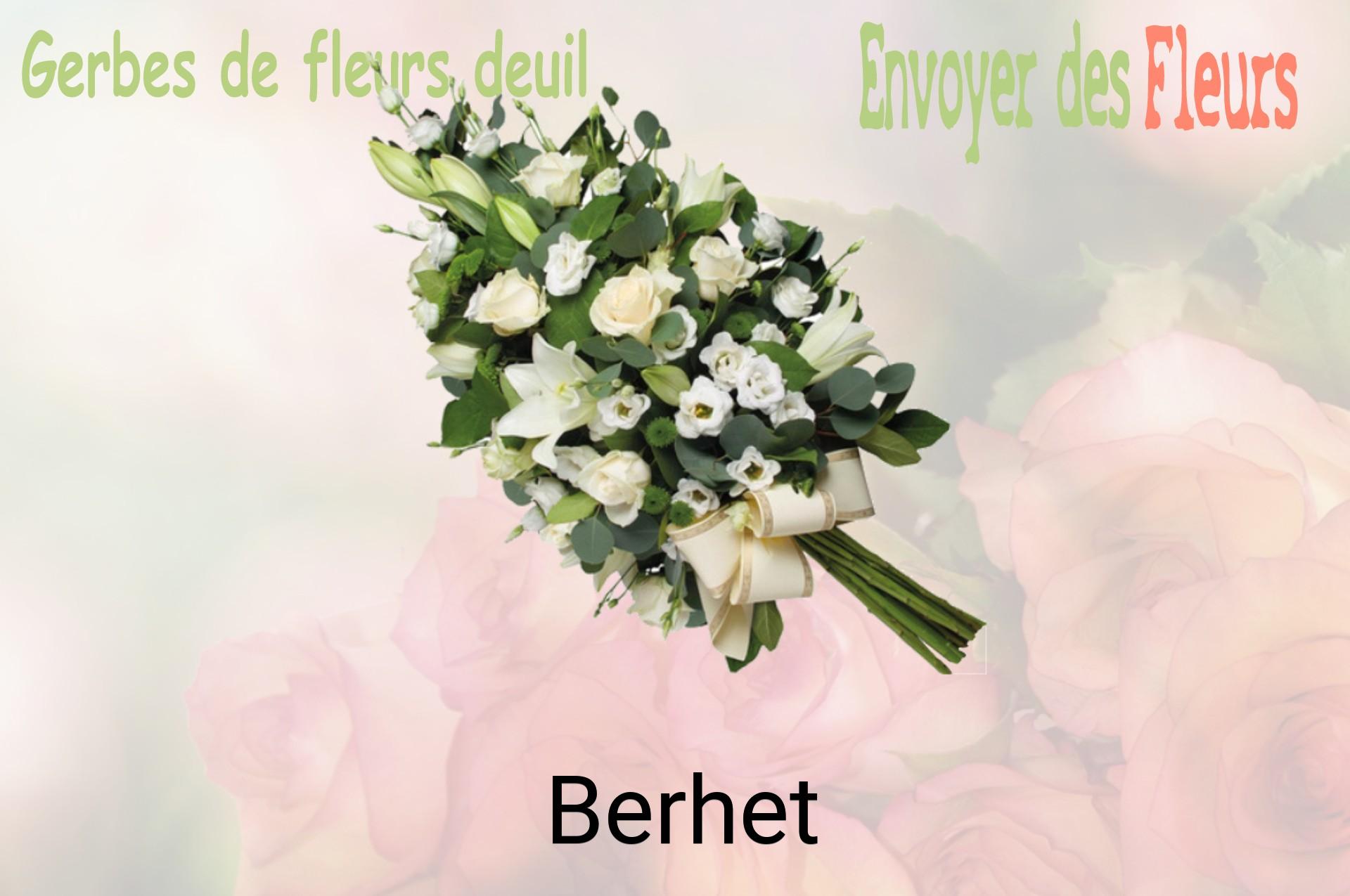 Gerbe de fleurs de deuil livrée à Berhet